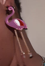 Load image into Gallery viewer, Fancy Flamingo Mirrored Acrylic Pop Art Earrings Kargo Fresh
