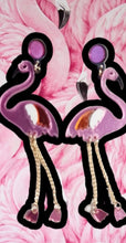 Load image into Gallery viewer, Fancy Flamingo Mirrored Acrylic Pop Art Earrings Kargo Fresh
