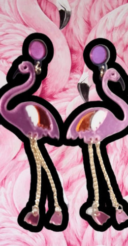 Fancy Flamingo Mirrored Acrylic Pop Art Earrings Kargo Fresh