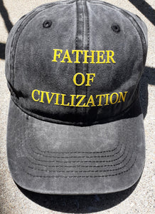 Father Of Civilization Distressed Cotton Baseball Cap Kargo Fresh