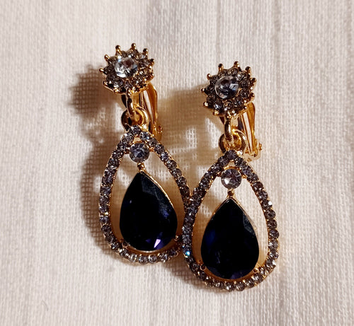 Faux amethyst clip on earrings Kargo Fresh