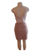 Load image into Gallery viewer, Faux leather and suede crop top and mini skirt set new medium Kargo Fresh
