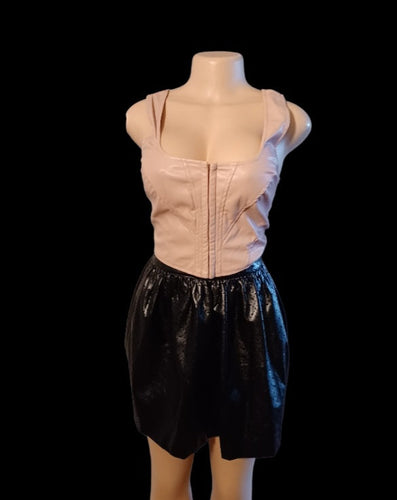 Faux leather corset and skater skirt set M 10 Kargo Fresh