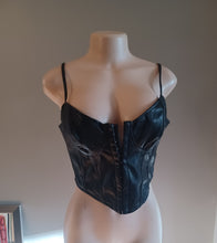 Load image into Gallery viewer, Faux leather corset crop top new Large Kargo Fresh
