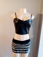 Load image into Gallery viewer, Faux leather crop top and mini skirt set new medium Kargo Fresh
