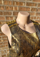 Load image into Gallery viewer, Faux leather handpainted skater dress with custom choker and earrings Kargo Fresh
