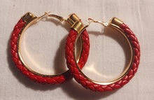 Load image into Gallery viewer, Faux leather hoop earrings Kargo Fresh
