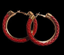 Load image into Gallery viewer, Faux leather hoop earrings Kargo Fresh
