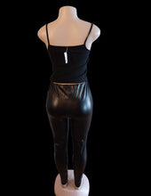 Load image into Gallery viewer, Faux leather leggings and crop top new Kargo Fresh
