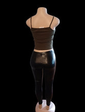 Load image into Gallery viewer, Faux leather leggings and crop top new Kargo Fresh
