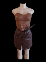 Load image into Gallery viewer, Faux leather mini skirt and corset top M Kargo Fresh
