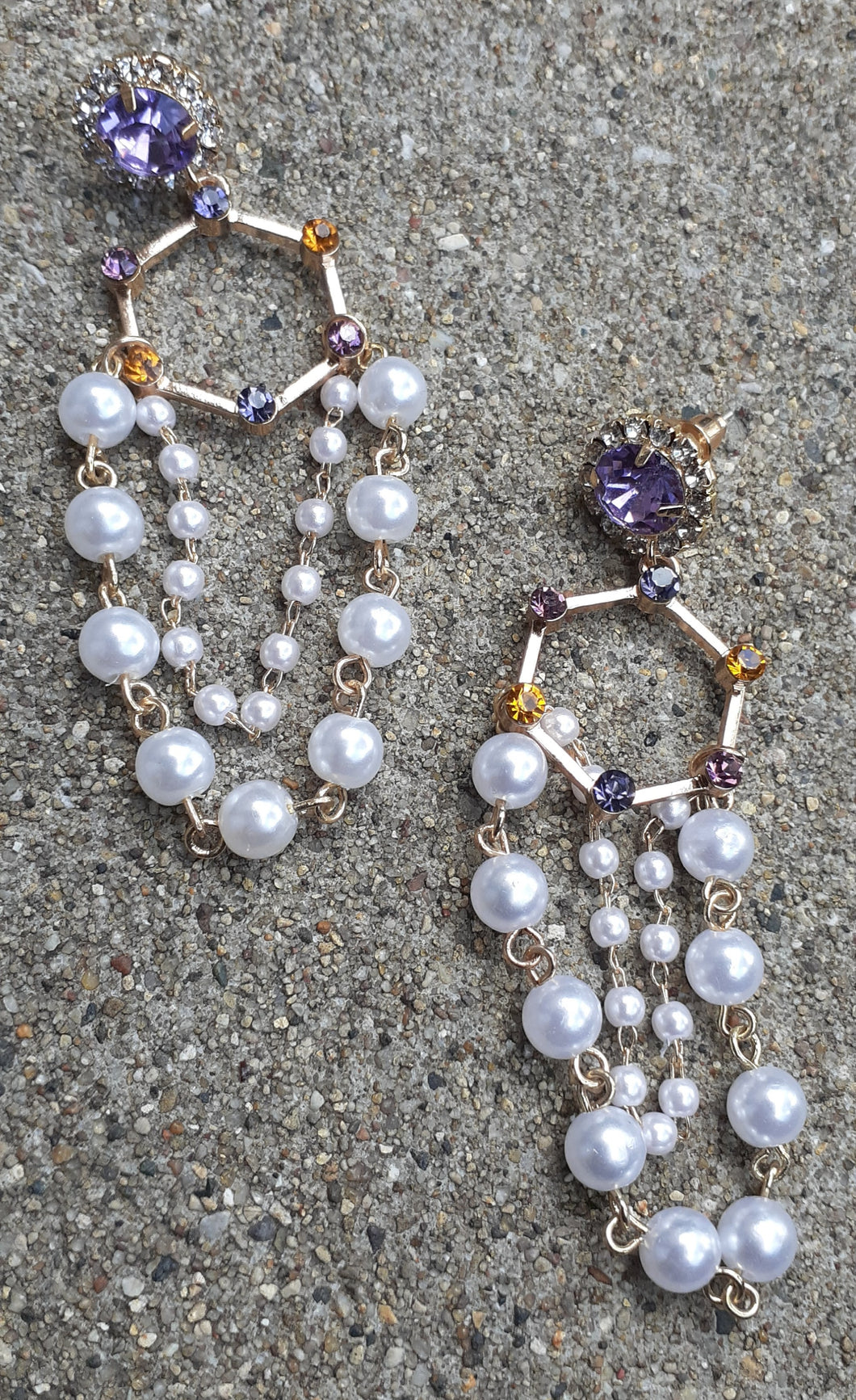 Faux pearl and Rhinestones Royalty Earrings Kargo Fresh