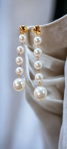 Faux pearl clip on dangle earrings Kargo Fresh