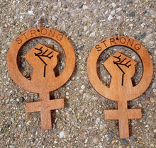 Load image into Gallery viewer, Feminism Pride Wooden Earrings Kargo Fresh
