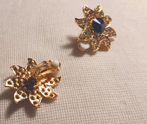 Flower Crystal Stud Clip On Earrings Kargo Fresh