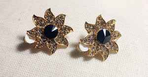 Flower Crystal Stud Clip On Earrings Kargo Fresh