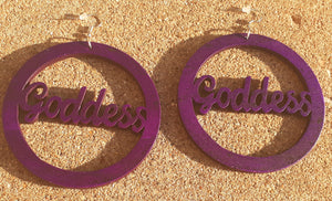 GODDESS Wooden Statement Earrings Kargo Fresh