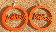 Load image into Gallery viewer, GODDESS Wooden Statement Earrings Kargo Fresh
