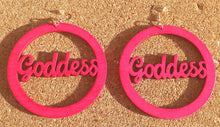 Load image into Gallery viewer, GODDESS Wooden Statement Earrings Kargo Fresh
