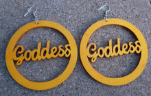 Load image into Gallery viewer, GODDESS Wooden Statement Earrings Kargo Fresh
