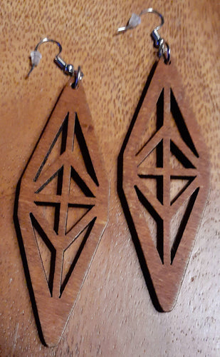 Geometric Design Earrings Wooden Kargo Fresh