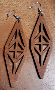 Geometric Design Earrings Wooden Kargo Fresh