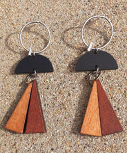 Load image into Gallery viewer, Geometric Design Earrings Wooden Kargo Fresh
