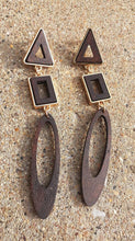 Load image into Gallery viewer, Geometric Design Earrings Wooden Kargo Fresh
