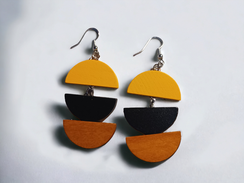 Geometric Design Wooden Earrings Kargo Fresh