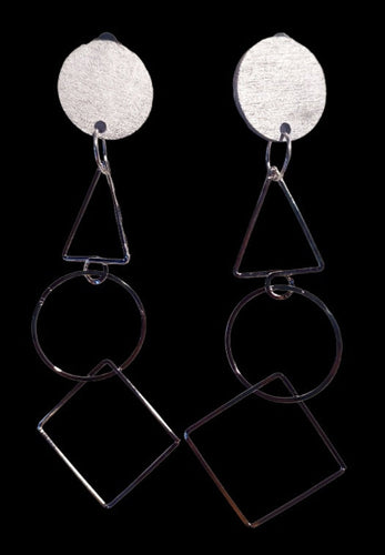 Geometric Silver Metal Clip On Multi Hoop Earrings Kargo Fresh