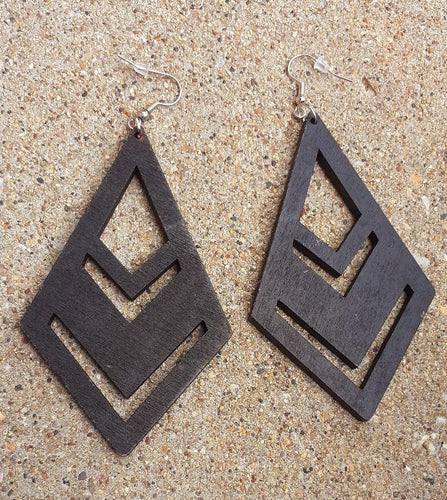 Geometric Wooden Earrings Kargo Fresh