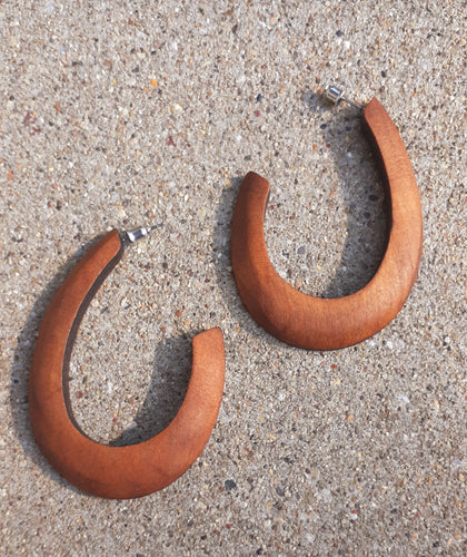 Geometric Wooden Minimalist  Hoop Earrings Kargo Fresh