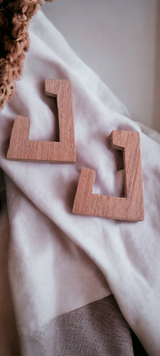 Geometric Wooden Minimalist Square Hoop Earrings Kargo Fresh