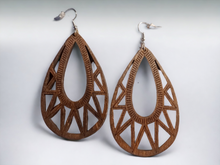 Load image into Gallery viewer, Geometric wooden hoop earrings Kargo Fresh
