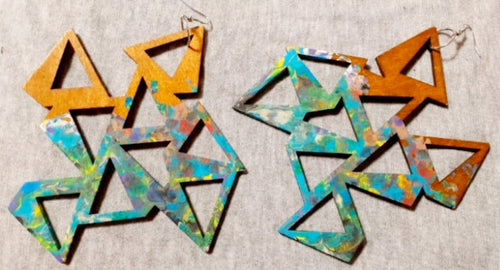 Giant Abstract Handpainted Earrings Kargo Fresh