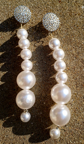 Giant Beautiful handmade  Pearl Clip On Earrings Kargo Fresh