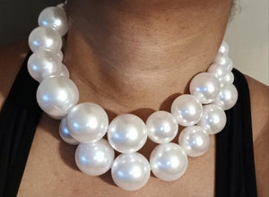 Giant Faux Pearl Necklace Set Kargo Fresh