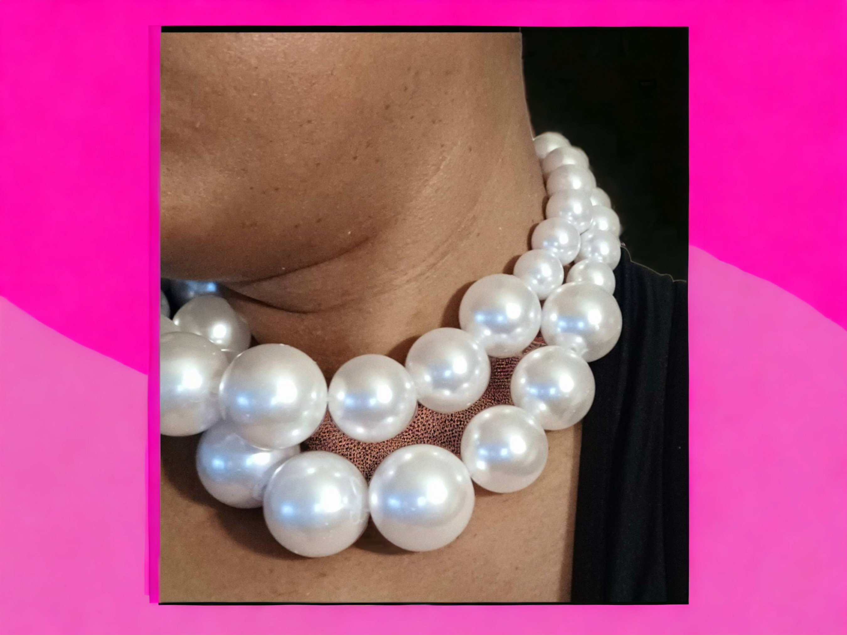 Giant faux 2025 pearl necklace