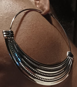 Giant Fulani Tribal Inspired Hoop Earrings 5 in Kargo Fresh