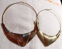 Load image into Gallery viewer, Giant Gold Fulani Tribal Inspired Hoop Earrings 6 in Kargo Fresh
