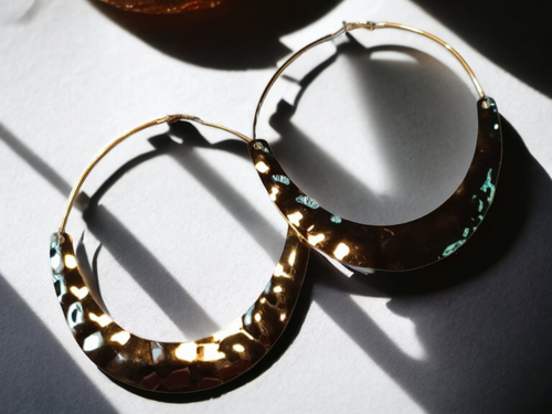 Giant Gold Fulani Tribal Inspired Hoop Earrings 6 in Kargo Fresh