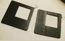 Load image into Gallery viewer, Giant Wooden Square Earrings Kargo Fresh
