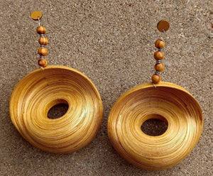 Giant handmade bamboo fulani basket earrings Kargo Fresh