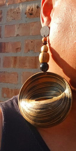 Giant handmade bamboo fulani basket earrings Kargo Fresh