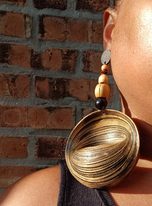 Giant handmade bamboo fulani basket earrings Kargo Fresh