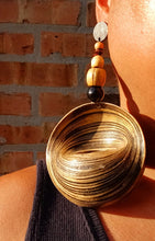 Load image into Gallery viewer, Giant handmade bamboo fulani basket earrings Kargo Fresh
