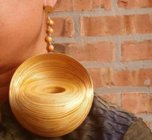 Load image into Gallery viewer, Giant handmade bamboo fulani basket earrings Kargo Fresh
