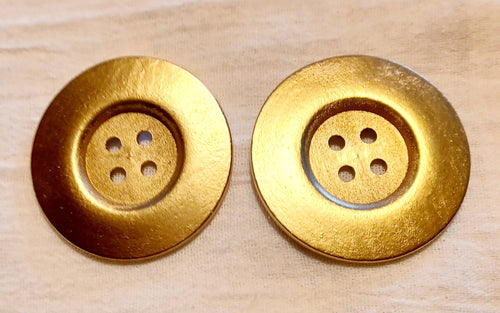 Giant handmade wooden button clip on earrings Kargo Fresh