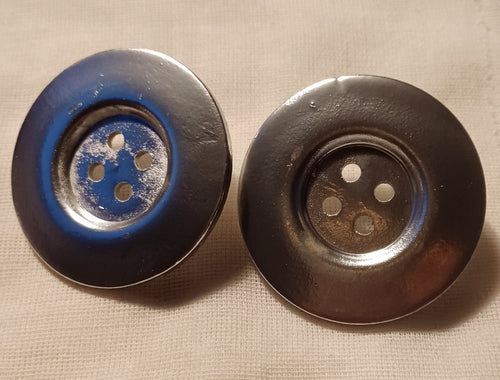 Giant handmade wooden button clip on earrings Kargo Fresh