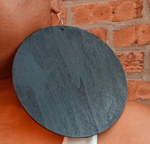 Giant handpainted wooden disc earrings Kargo Fresh